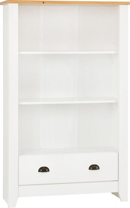 Ludlow Bookcase in White With Oak Lacquer